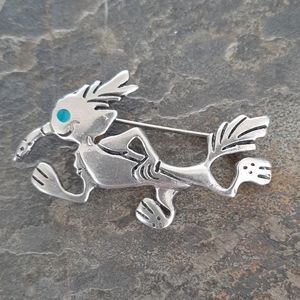 Vintage • silver roadrunner pin brooch